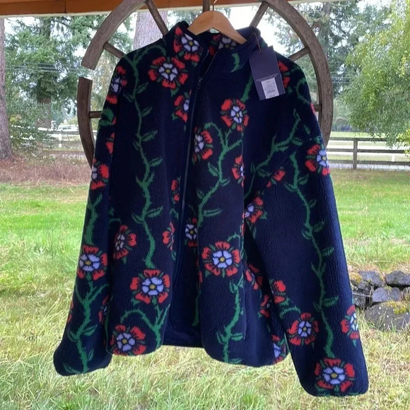 NWT Rowing Blazers for Target Men’s Rose print fleece zip up jacket in a XXL. - Picture 6 of 13